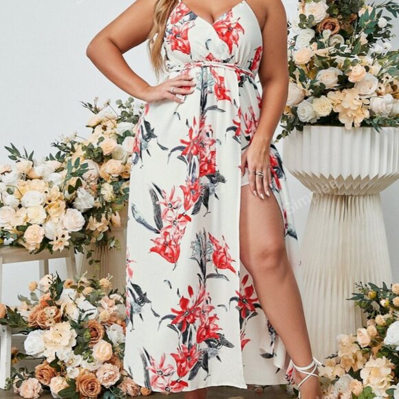 Floral Lace up Backless Dress - Picture 12 of 12